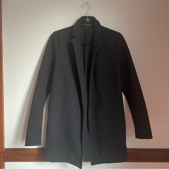 Banana Republic Chic Minimalist Black Pea Coat size Small Capsule Wardrobe - Picture 1 of 7